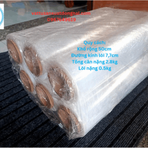 Màng PE khổ 50cm lõi nặng 500g đường kính lõi 7.7cm