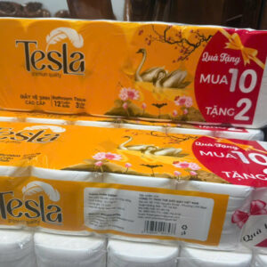 giấy vệ sinh tesla không lõi giá tốt 12c/lốc 1kg